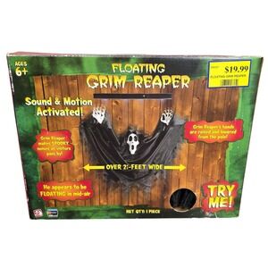 Gemmy Floating Grim Reaper Animatronic Sound Motion Activated Haunted Horror